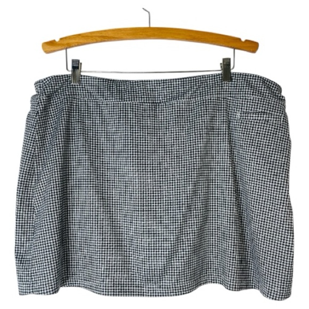 Pebble Beach black white gingham golf tennis athletic activewear skirt XXL